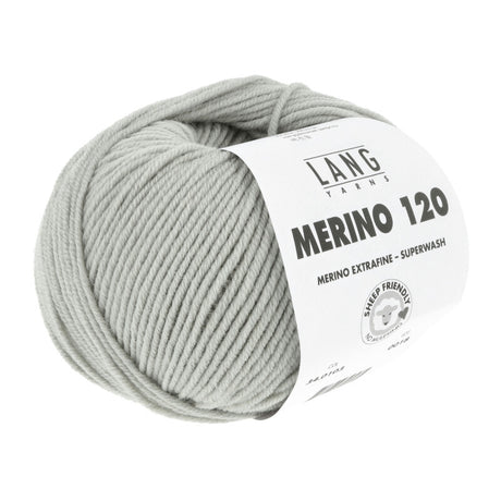 Lang Yarns Merino 120 Yarn, 120m / 50g – Light Grey (0103)
