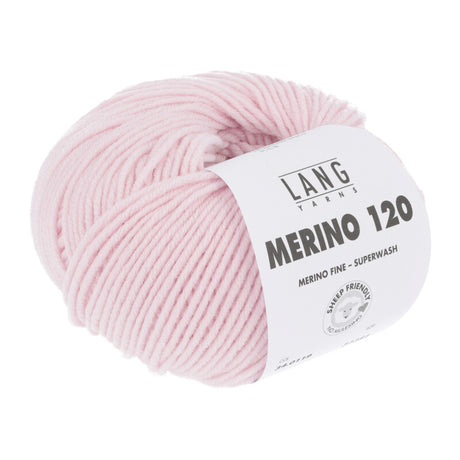Lang Yarns Merino 120 Yarn, 120m / 50g – Light Rose (0119)
