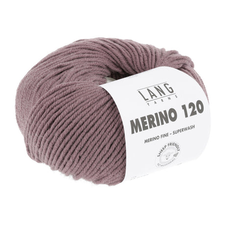 Lang Yarns Merino 120 Yarn, 120m / 50g – Dark Dusky Pink (0148)