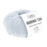 Lang Yarns Merino 120 Yarn, 120m / 50g – Ice Blue/White Mouliné (0152)