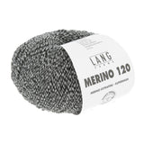 Lang Yarns Merino 120 Yarn, 120m / 50g – Black/White Mouliné (0154)