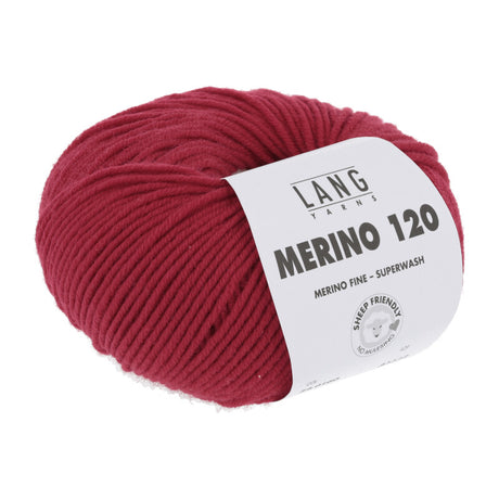 Lang Yarns Merino 120 Yarn, 120m / 50g – Hot Red (0160)