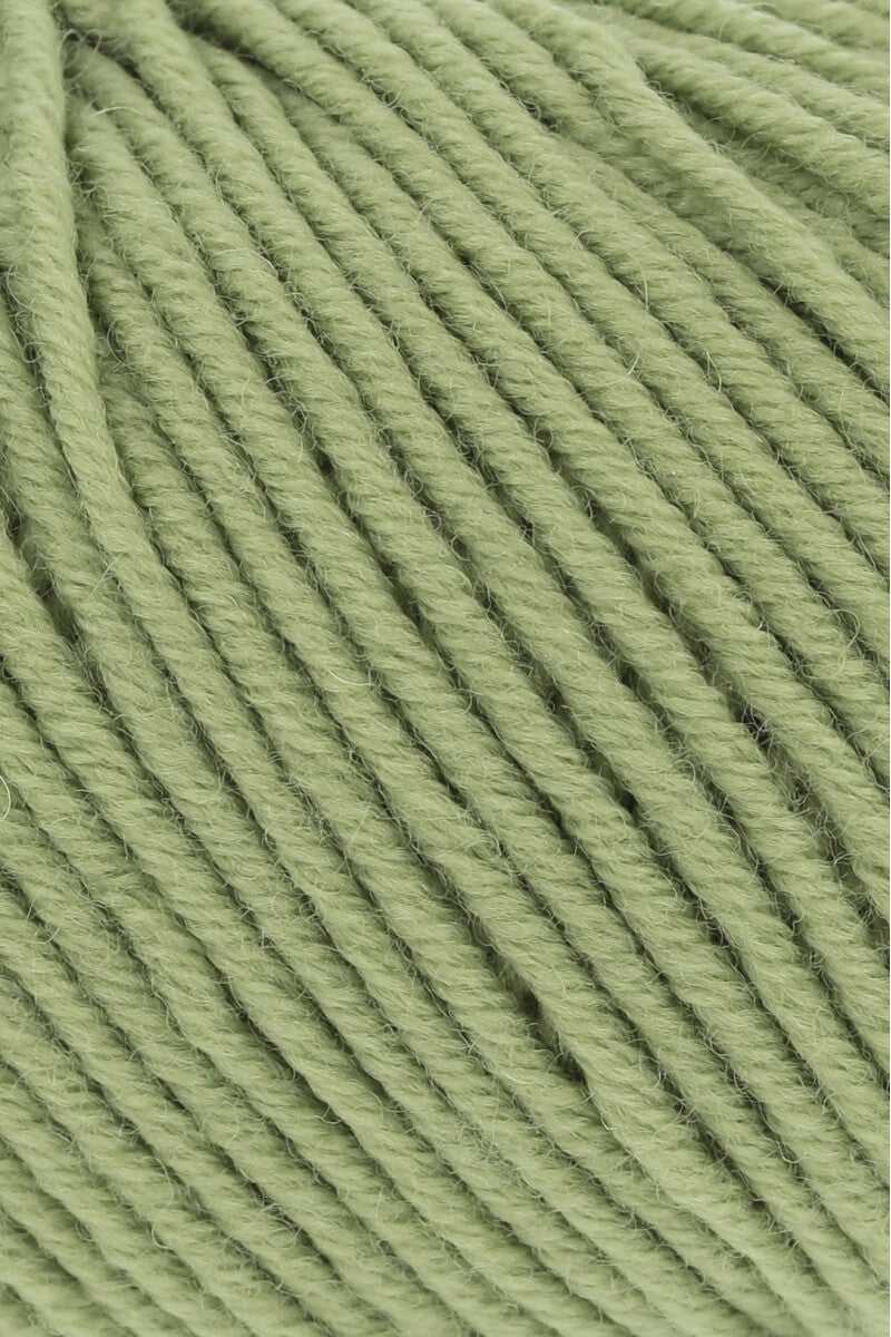 Lang Yarns Merino 120 Yarn, 120m / 50g – Light Olive (0198), yarn texture