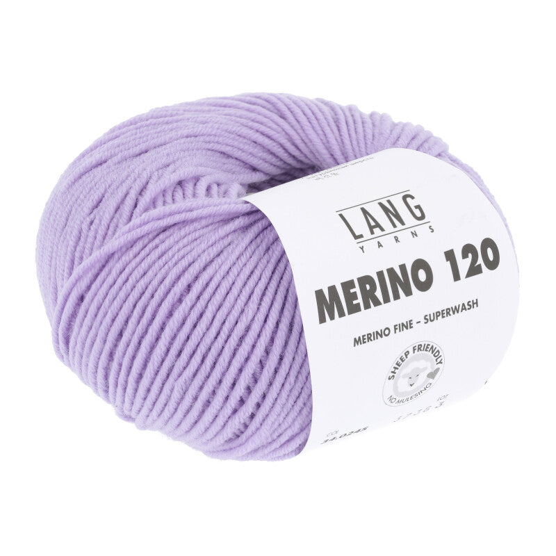 Lang Yarns Merino 120 Yarn, 120m / 50g – Light Lavender (0245)