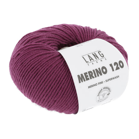 Lang Yarns Merino 120 Yarn, 120m / 50g – Plum (0280)