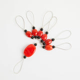 KnitPro NEW ZOONI Stitch Markers in Coloured Beads Tangerine