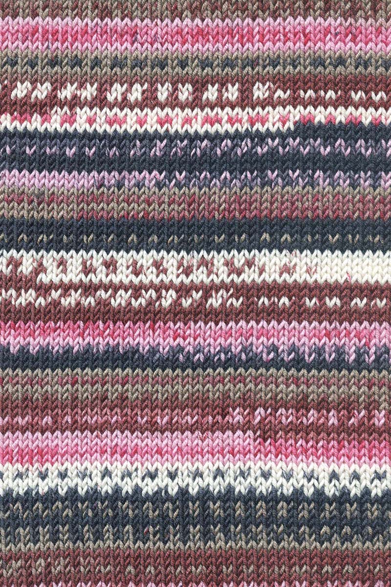 Lang Yarns Merino 120 Color – 100g / 240m – Rose/Offwhite/Brown/Pink (0009) – detail