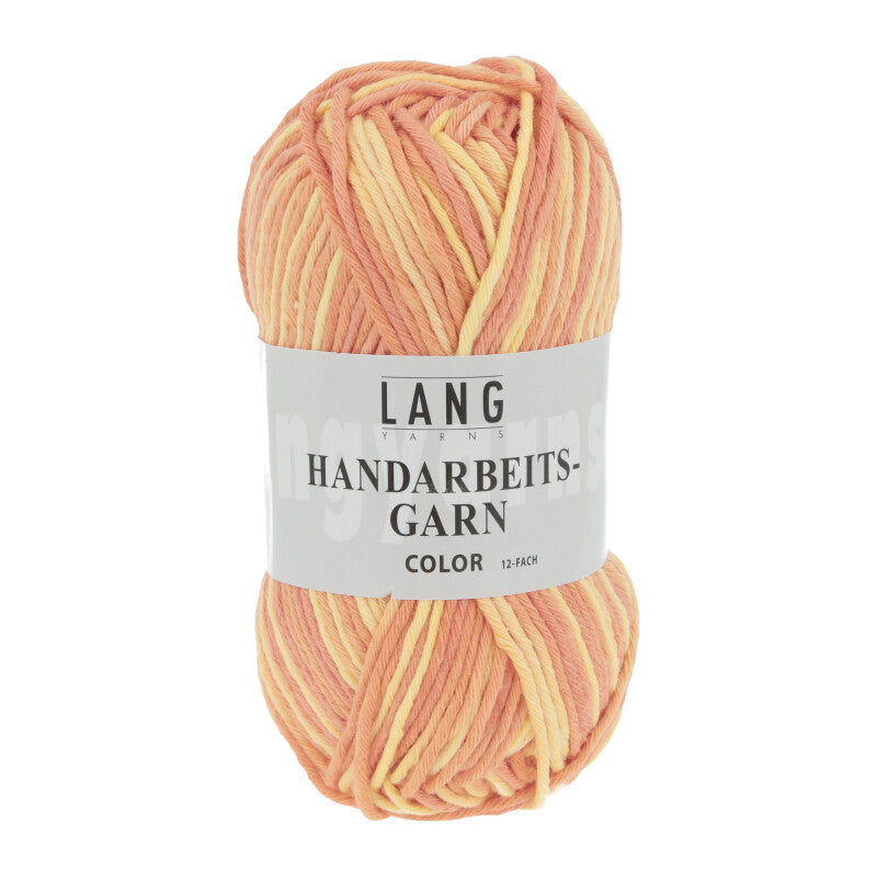 Lang Yarns Handarbeitsgarn Color – Orange/Yellow Printed (0059) – yarn ball