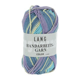 Lang Yarns Handarbeitsgarn Color – Turquoise/Violet/Green Printed (0078) – yarn ball