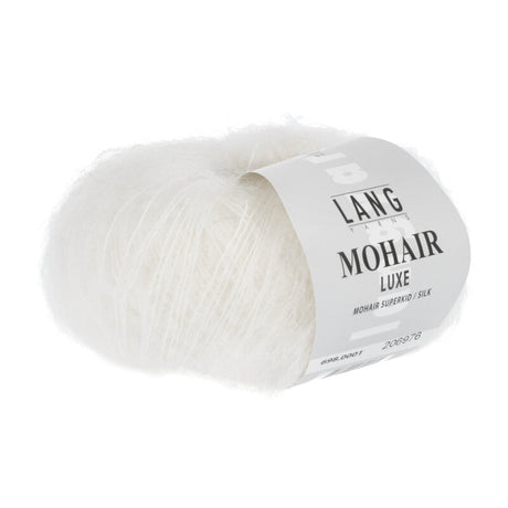 Lang Yarns Mohair Luxe Yarn, 175m / 25g – White (0001)