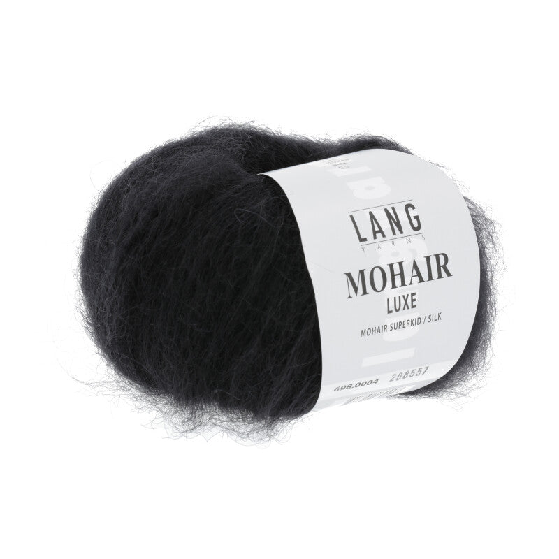 Lang Yarns Mohair Luxe Yarn, 175m / 25g – Black (0004)