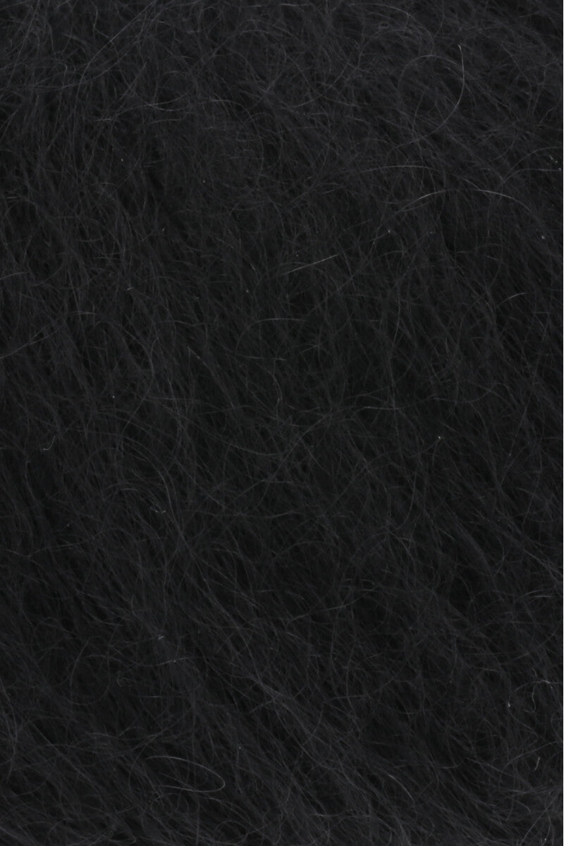 Lang Yarns Mohair Luxe Yarn, 175m / 25g – Black (0004), yarn texture