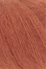 Lang Yarns Mohair Luxe Yarn, 175m / 25g – Dark Orange (0075), yarn texture