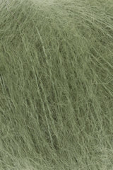 Lang Yarns Mohair Luxe Yarn, 175m / 25g – Middle Olive (0097), yarn texture