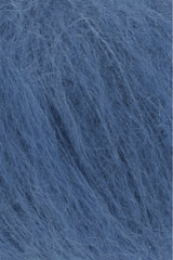 Lang Yarns Mohair Luxe Yarn, 175m / 25g – Blue (0106), yarn texture