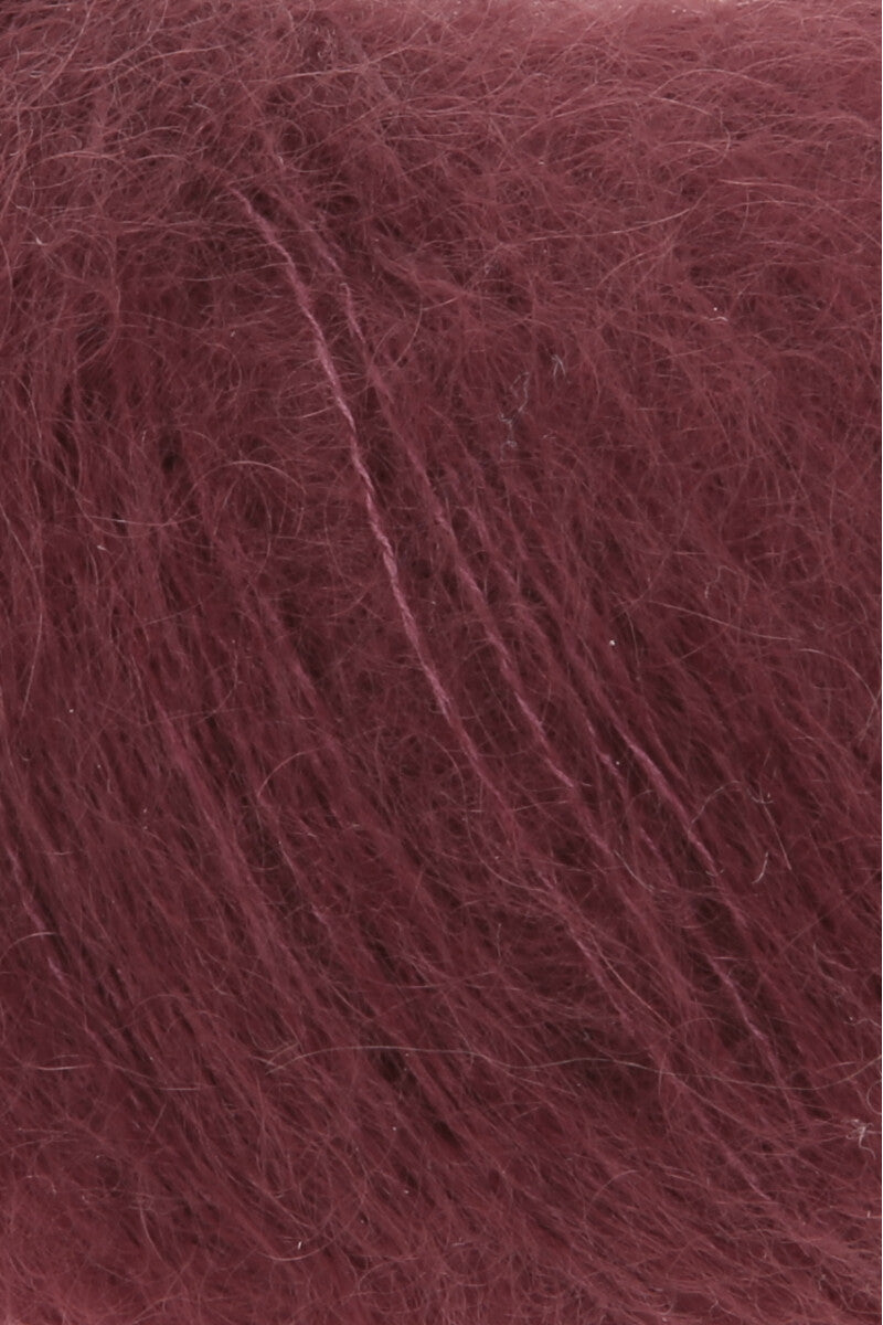 Lang Yarns Mohair Luxe Yarn, 175m / 25g – Wine Red (0162), yarn texture