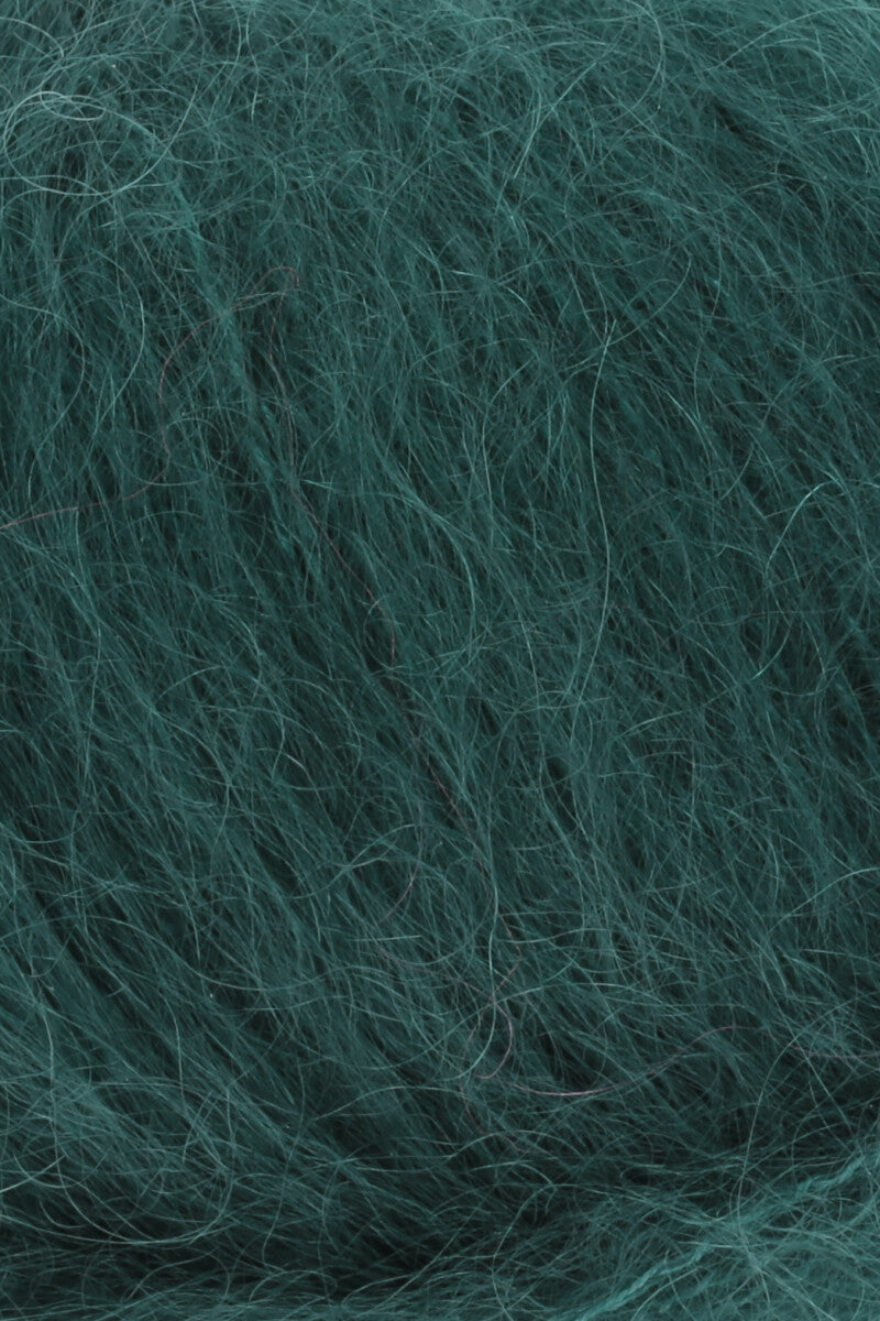 Lang Yarns Mohair Luxe Yarn, 175m / 25g – Dark Green (0218), yarn texture