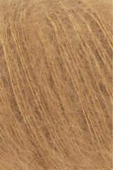 Lang Yarns Mohair Luxe Yarn, 175m / 25g – Camel (0339), yarn texture
