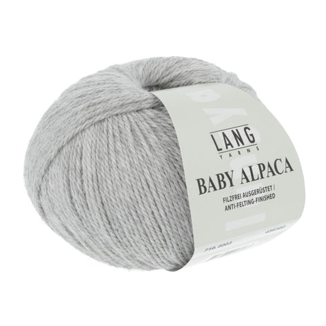 Lang Yarns Baby Alpaca Yarn, 170m / 50g – Light Grey Mélange (0003)