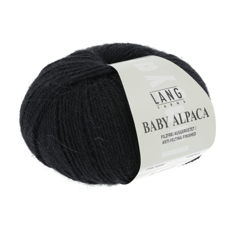 Lang Yarns Baby Alpaca Yarn, 170m / 50g – Black (0004)