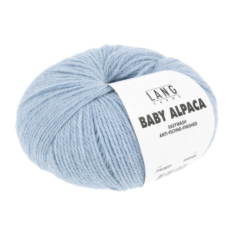 Lang Yarns Baby Alpaca Yarn, 170m / 50g – Light Blue Mélange (0021)