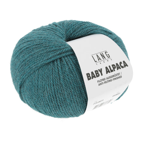 Lang Yarns Baby Alpaca Yarn, 170m / 50g – Turquoise Mélange (0071)