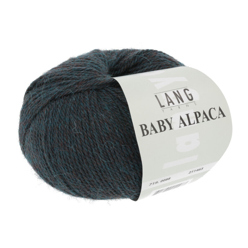 Lang Yarns Baby Alpaca Yarn, 170m / 50g – Petrol Mélange (0088)