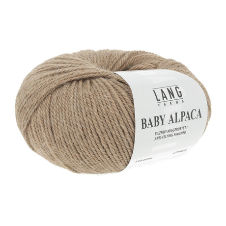 Lang Yarns Baby Alpaca Yarn, 170m / 50g – Light Brown Mélange (0096)