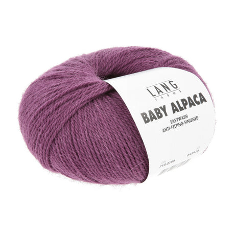 Lang Yarns Baby Alpaca Yarn, 170m / 50g – Plum (0180)
