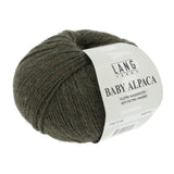 Lang Yarns Baby Alpaca Yarn, 170m / 50g – Dark Olive Mélange (0198)