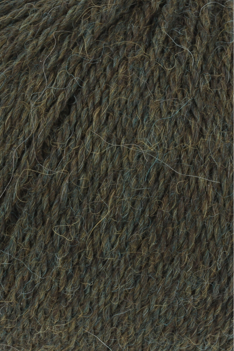 Lang Yarns Baby Alpaca Yarn, 170m / 50g – Dark Olive Mélange (0198), yarn texture