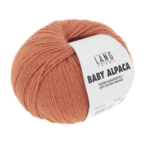 Lang Yarns Baby Alpaca Yarn, 170m / 50g – Orange (0259)