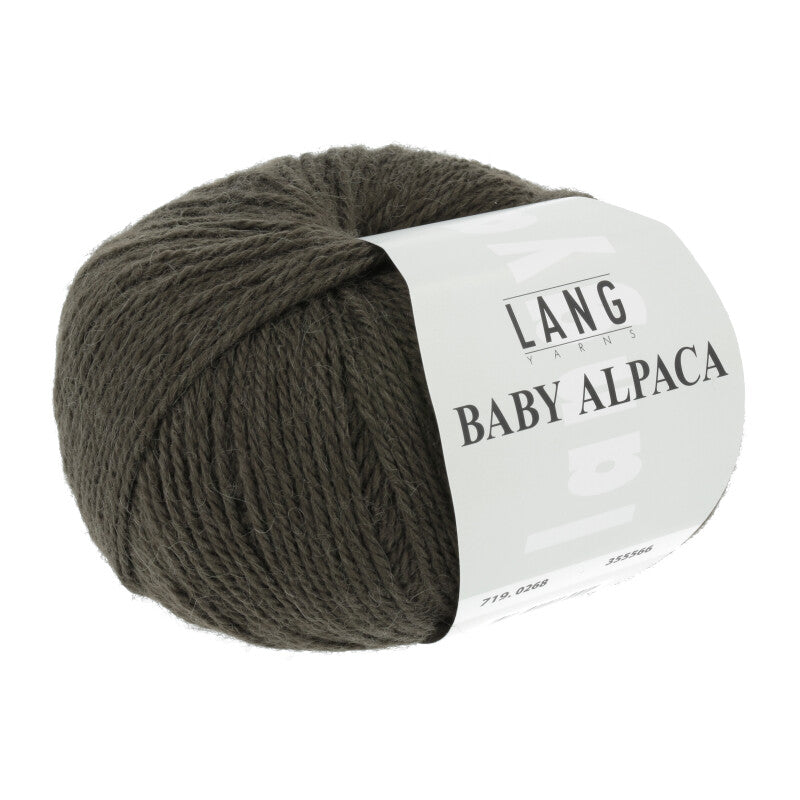 Lang Yarns Baby Alpaca Yarn, 170m / 50g – Dark Brown (0268)