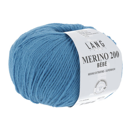 Lang Yarns Merino 200 Bébé Yarn, 203m / 50g – Blue (0306)