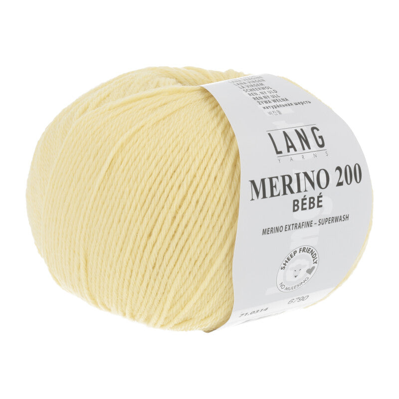 Lang Yarns Merino 200 Bébé Yarn, 203m / 50g – Yellow (0314)