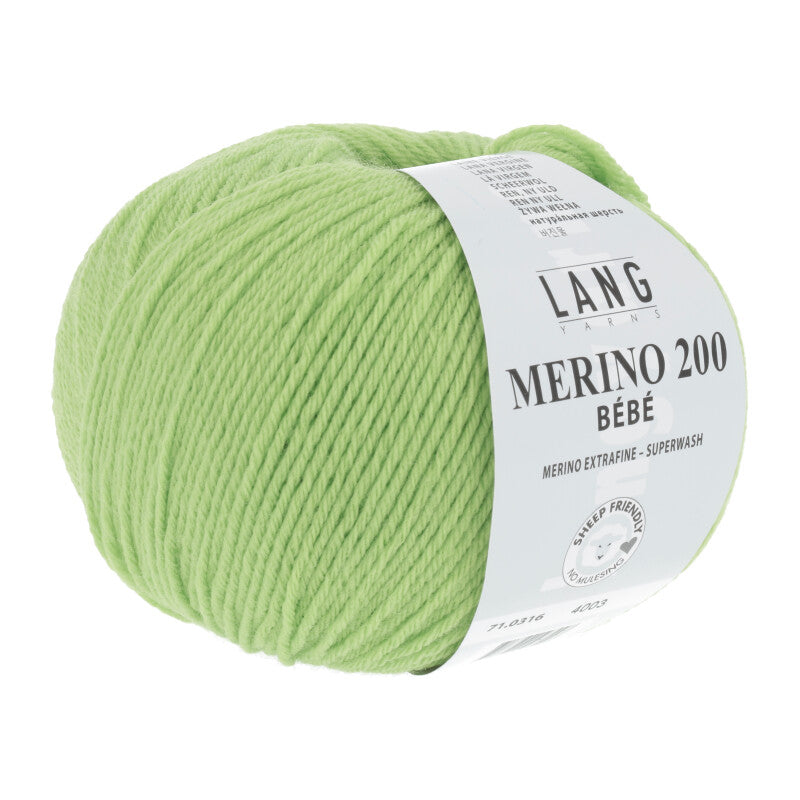 Lang Yarns Merino 200 Bébé Yarn, 203m / 50g – Apple (0316)
