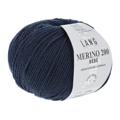 Lang Yarns Merino 200 Bébé Yarn, 203m / 50g – Navy (0325)