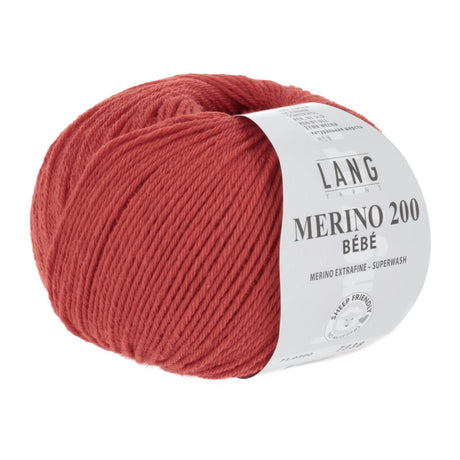 Lang Yarns Merino 200 Bébé Yarn, 203m / 50g – Red (0360)