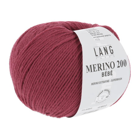 Lang Yarns Merino 200 Bébé Yarn, 203m / 50g – Burgundy (0362)