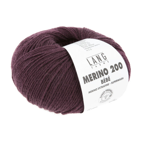 Lang Yarns Merino 200 Bébé Yarn, 203m / 50g – Bordeaux (0364)