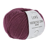 Lang Yarns Merino 200 Bébé Yarn, 203m / 50g – Berry (0366)