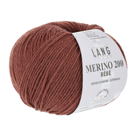 Lang Yarns Merino 200 Bébé Yarn, 203m / 50g – Brick (0387)