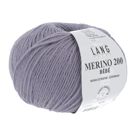 Lang Yarns Merino 200 Bébé Yarn, 203m / 50g – Lilac (0407)
