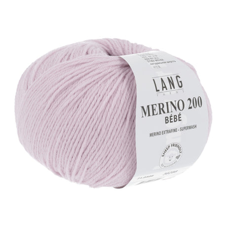 Lang Yarns Merino 200 Bébé Yarn, 203m / 50g – Light Rose (0509)