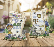 BABYBOY gift Joyful events Counted Cross Stitch Kit