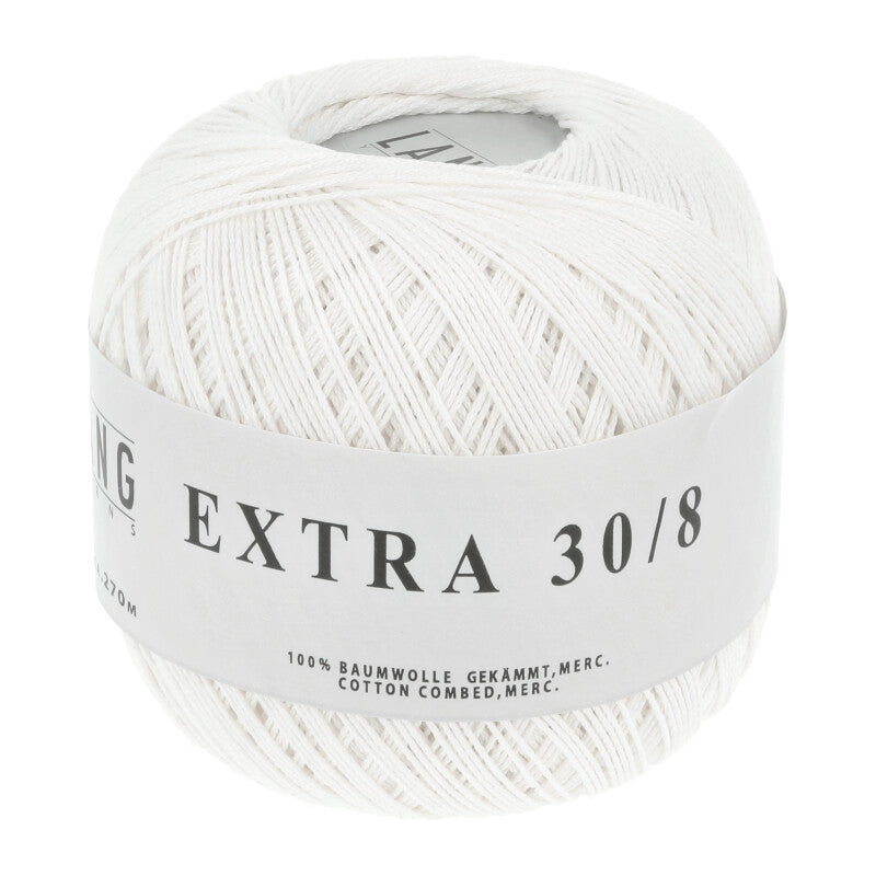 Lang Yarns Extra Ecru yarn, Egg White, colour 0008, ball photograph