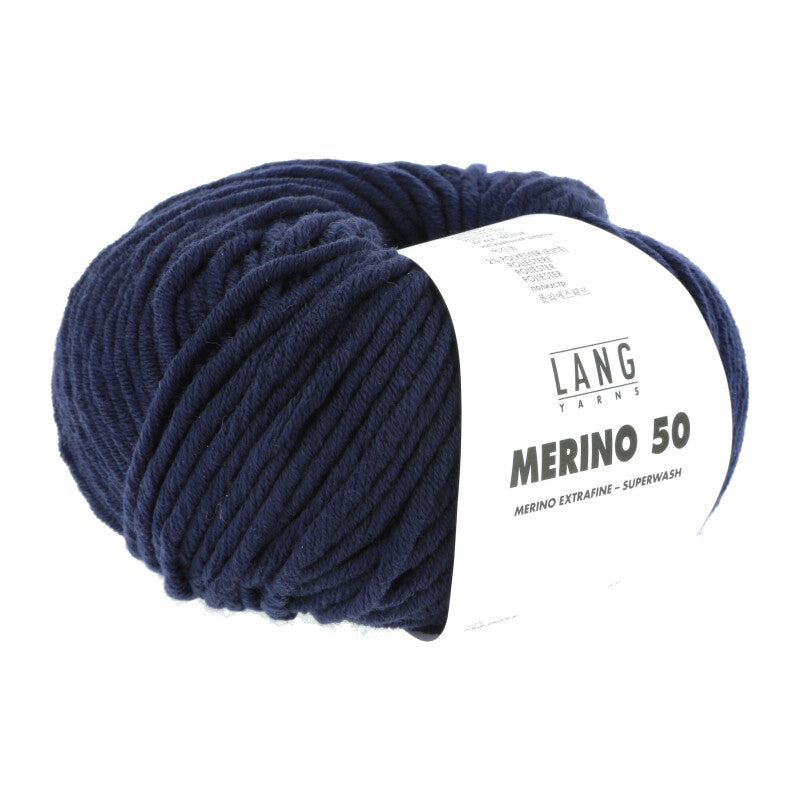 Lang Yarns Merino 50 – 100g / 90m – Blue Marine (0035)