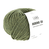 Lang Yarns Merino 50 – 100g / 90m – Dark Olive Mélange (0398)
