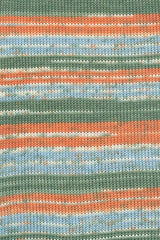 Lang Yarns Baby Cotton Color – 50g / 180m – Olive/Orange/Light Blue (0197) – detail