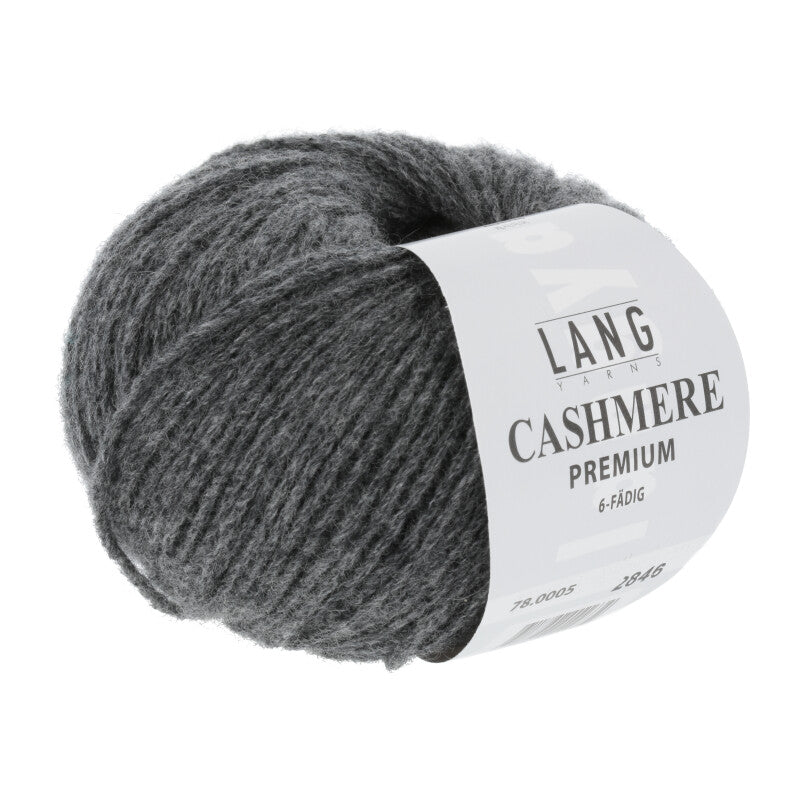 Lang Yarns Cashmere Premium Yarn, 115m / 25g – Grey Mélange (0005)
